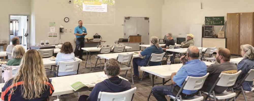 Participants hear about soil health - credit Kate Hansen