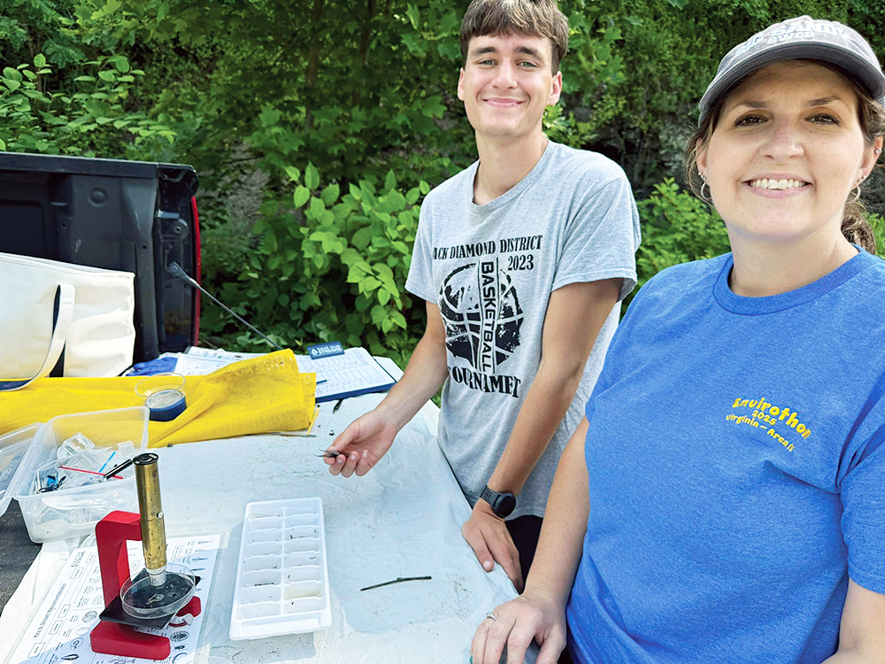 Photo courtesy of BSSWCD Buchanan County residents Keyston Hartford (left) and Rochelle Deel (right) participate in Virginia Save Our Streams training June 11, 2026, near Grundy High School. The pair joined Big Sandy Soil and Water Conservation District Manager Jeanne Presley in completing training that will allow them to become certified Save Our Streams trainers and expand water-quality monitoring opportunities in Buchanan County.