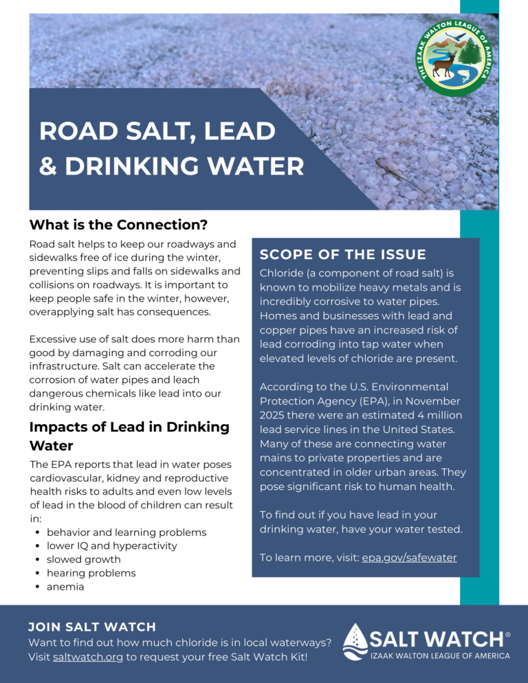 Road Salt, Lead and Drinking Water Fact Sheet - Izaak Walton League of ...